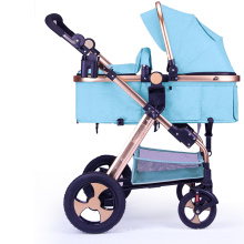 2018 Fashion baby stroller Luxury Leather Baby Stroller hot selling 3 in 1 or 2 in 1 baby pram